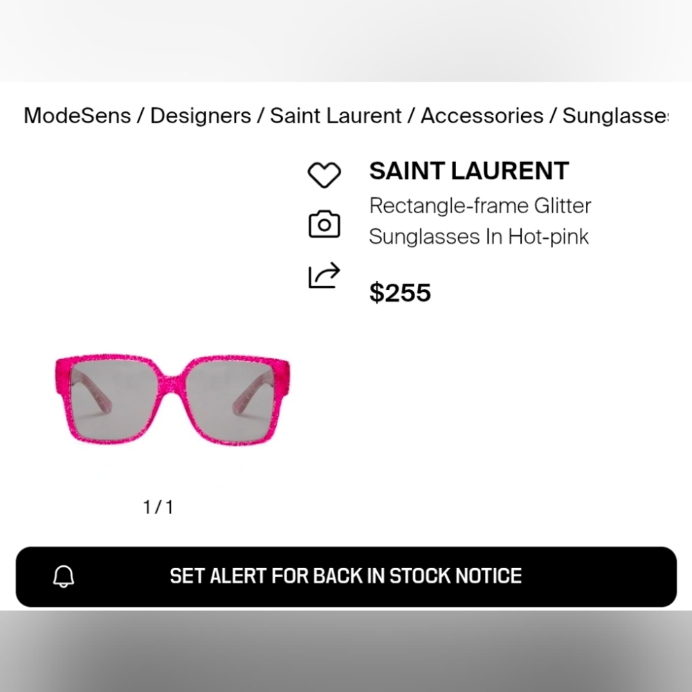 Yves Saint Laurent | Hot Pink Glitter Sunglasses - Picture 13 of 17